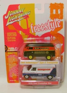 1965 '65 VW TYPE 2 1976 '76 ECONOLINE FREESTYLE V/B 2 PACK JOHNNY LIGHTNING 2023 - Picture 1 of 2