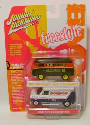 1965 '65 VW TYPE 2 1976 '76 ECONOLINE FREESTYLE V/B 2 PACK JOHNNY LIGHTNING 2023 - Image 1 of 2