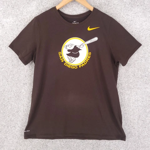 Nike San Diego Padres Shirt Women XL Extra Large Athletic Cut Brown Dri Fit Cover