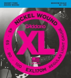 D'Addario EXL170M Nickel Wound Bass Guitar Strings, Light, 45-100, Medium Scale - Picture 1 of 1
