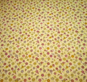 30s Reproduction Fabric 1 1/2 Yard Pink Yellow Grn Floral Green Premium Cotton C - Picture 1 of 2