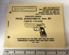 1955 Semiautomatic 9mm , M9 Pistol Operator's Manual Book