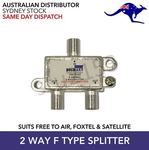 TV Antenna Splitter Digitek 2-Way Aerial F-Type 5-2400MHz Power Pass For Foxtel - Picture 1 of 1