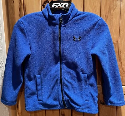 Under Armour Youth Fleece  Jacket Full Zip Long Sleeve Blue Pockets Size 6 - Image 1 of 4