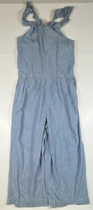 Gap Kids Girls Onepiece Sleeveless Denim Jean Romper Smocked Back Size XXL 14-16 - Picture 1 of 6
