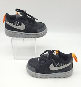 Nike Air Force 1 Toddler size 6C black grey orange LV8 "Utility" bonus items 