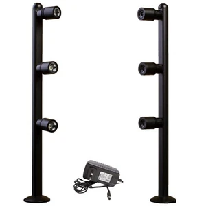 2x Pantalla Minorista Joyería Escaparate LED Poste Luz Negro FY-53 UL Fuente de Alimentación - Imagen 1 de 12