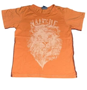 Naartjie Boys Orange Lion T-shirt Top Short Sleeve 5 - Picture 1 of 6