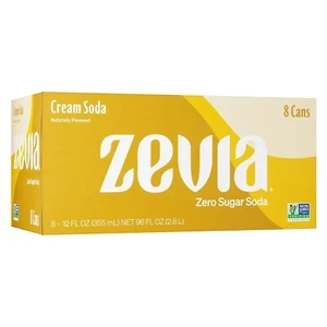 Zevia Zero Sugar Cream Soda, 12 Ounce Cans (Pack of 8) 12 Fl Oz - Picture 1 of 6
