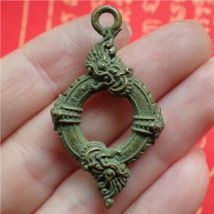 Anhänger Naga Schlange Messing beschichtet Zauberschlange Geldreich Gut Thai Amulett - Bild 1 von 2