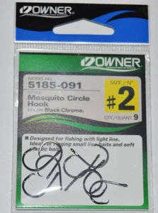 owner mosquito circle hook 5185-091 size 2 black chrome finish - Picture 1 of 3