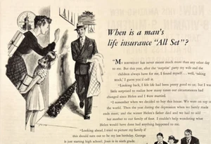 John Hancock Life Insurance Family WWII Vintage Print Ad 1944 - Picture 1 of 7