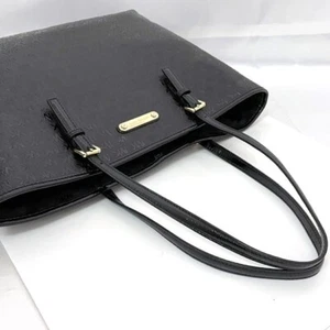 Michael Kors 38H7XTVM3A Tote Bag Handbag Enamel MK Logo Black - Picture 1 of 10