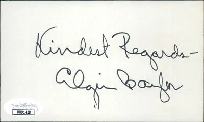 Elgin Baylor Los Angeles Lakers Signed 3x5 Index Card JSA Authenticated - Image 1 of 2