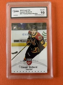 2014 Leaf In The Game ITG CHL Draft #21 Connor McDavid RC Rookie GMA 10 GEM MINT - Picture 1 of 2