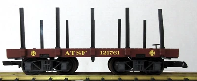 LGB 121761 SANTA FE BROWN FLAT CAR w/ STAKES RARE - Image 1 of 4