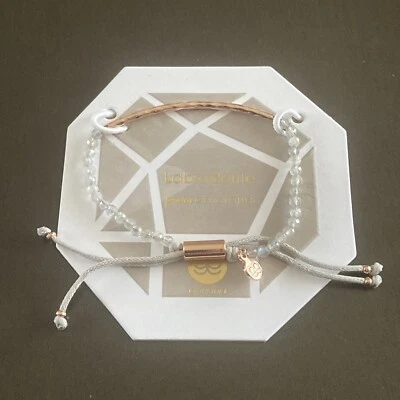 Gorjana Labradorite Rose Gold Power Gemstone Bracelet Balance Adjustable - Image 1 of 4