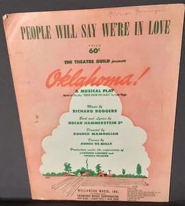 Vintage Noten People Will Say We’re in Love Rodgers & Hammerstein1943 - Bild 1 von 2