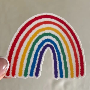 Pegatina de vinilo brillante arco iris 3,5"X3" calcomanía orgullo gay - Imagen 1 de 1