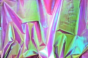 Berrykin Lavender Mermaid Unicorn Hologram Fabric Reflective PVC Barbie 80s doll - Picture 1 of 7