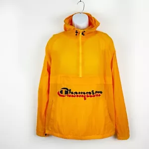 Giacca a vento Champion LIFE Anorak uomo grande pullover con cappuccio giallo nuova senza etichette - Foto 1 di 19