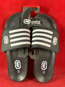 Ecko Unltd Rhino Logo Slides Mens Black NEW WITH TAGS!! Size 9 - Picture 1 of 3