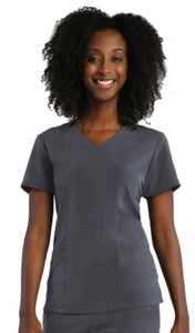 Maevn Pure Scrubs #1901 V-Neck detailed Scrub Top in "Pewter" Size 2XL - Picture 1 of 3