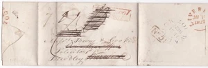 1827 LIVERPOOL PENNY POST & No 5  REDIRECTED WARWICK RE WATER CORN MILL TO LET - Picture 1 of 2