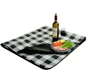 PICKNICK BEI ASCOT OUTDOOR GRAUE FLEECEDECKE WASSERDICHT STÜCKE 60""x80"" NEU MIT ETIKETT - Bild 1 von 2