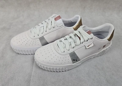 NEW Puma Cali Shoes Womens Size 9.5 Metallic Platform Sneakers White - Image 1 of 4
