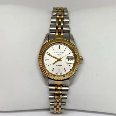 Reloj vintage Charles Hubert Paris CLÁSICO dos tonos para dama fecha 25 mm funcionando Foto 1 de 4