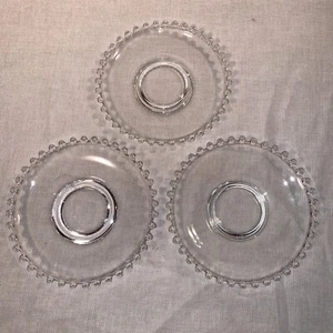 Antique Vintage Imperial Glass Candlewick Saucers Set of Three - Picture 1 of 5