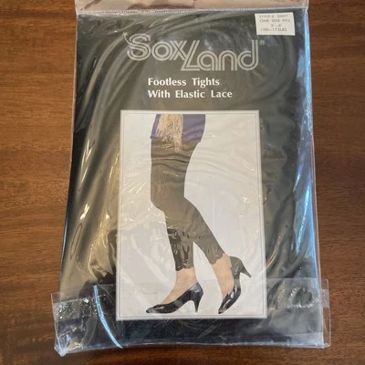 Meia-calça Soxland vintage sem pés com renda elástica vermelha tamanho único náilon  - Imagem 1 de 3