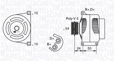 MAGNETI MARELLI 063377027010 Alternator for ABARTH,FIAT,LANCIA — 第 1/3 张图片