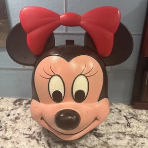 Fiambrera de plástico con cabeza de Minnie Mouse Walt Disney de colección de los 80 de Aladdin EE. UU. - Imagen 1 de 5