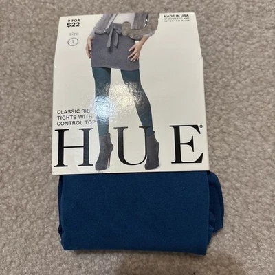 Medias acanaladas clásicas Hue para mujer con top de control talla 1  Foto 1 de 2