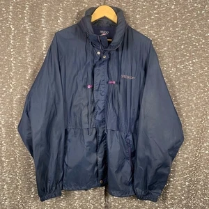 Chaqueta cortavientos Speedo Sport negra vintage empaquetable talla M cremallera completa, capucha - Imagen 1 de 12