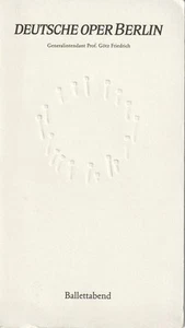 Programmheft BALLETTABEND PRÄGUNG GÜNTHER UECKER Deutsche Oper Berlin 1982 - Bild 1 von 1