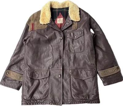 C.P. Company Dutch Police Leather Hunting Jacket 1982~ Distressed Look58cm Japan - Image 1 of 3