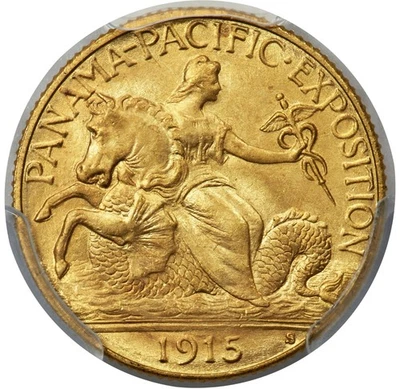 1915-S Pan-Pac $ 2 1/2 Dollar Commemorative - PCGS MS67 - BREATHTAKING QUALITY! - Image 1 of 4