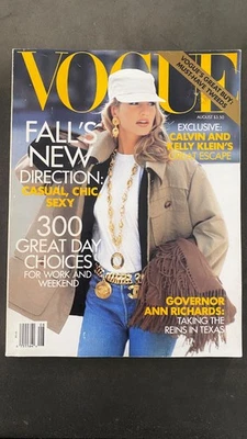 Vogue August 1991 Karen Mulder Patrick Demarchelier 90s Supermodel Collectible - Image 1 of 4