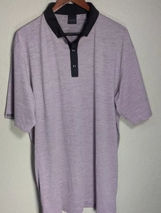 Dunning Golf Polo XXL Poly Spandex Lavender Heather Black Collar Performance - Picture 1 of 6