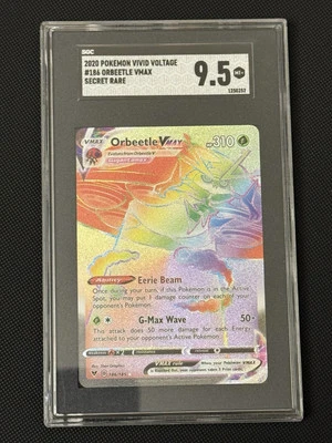 2020 Orbeetle VMAX Vivid Voltage Rainbow Rare 186/185 SGC 9.5 - Image 1 of 2