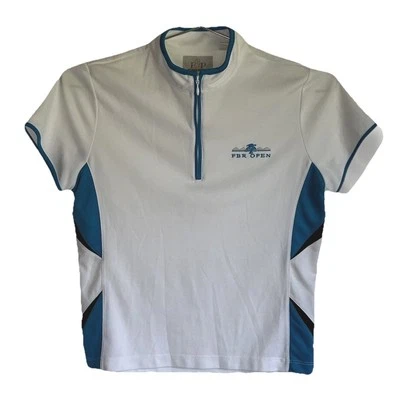 Top ligero manga corta 1/4 cremallera EP PRO para mujer blanco/negro y azul (M) Foto 1 de 4