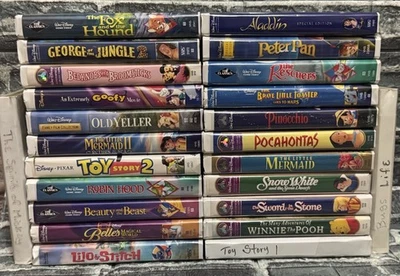 Lot of 24 Disney VHS Black Diamond Movies Classics Pixar Many Staples! — 第 1/4 张图片