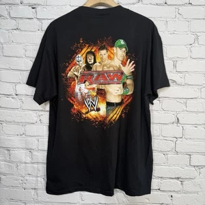 WWE Raw 2012 T Shirt Adult XL John Cena Black Y2K Hybrid Fire Mysterio NWT - Picture 1 of 16