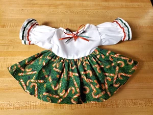 NUOVO ABITO CANNA CARAMELLE NATALE SCINTILLANTE ARGENTO per 16" CPK Cavolo Patch Bambini - Foto 1 di 1