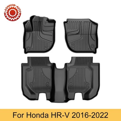 3D Floor Mats Liners Carpet  All-Weather Guard For 2016-2022 Honda HR-V Rubber Foto 1 de 4