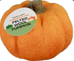 NWT NEW Trader Joe's Handcrafted Felted Wool Pumpkin - Picture 1 of 1
