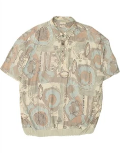 ANGELO LITRICO Mens Short Sleeve Pullover Shirt IT 56/58 XL Grey Patchwork QL06 - Picture 1 of 4